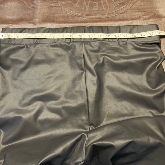 Topshop Maternity Faux Leather Leggings US 14 Black High Rise Stretch Pants - Picture 10 of 13